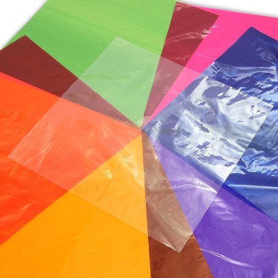120 Pack Cellophane Wrap 8" x 8" Colorful Cellophane Rolls for Gift Wrapping, Fruit Baskets and Flower Arragements