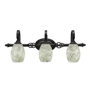 Toltec Lighting Elegante 3 - Light Vanity in  Dark Granite with 5" Natural Fusion Shade - 1 of 1