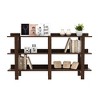 Costway 59'' 3 Tier Console Table with Storage Wooden Sofa Entryway Table Brown Walnut - 2 of 4