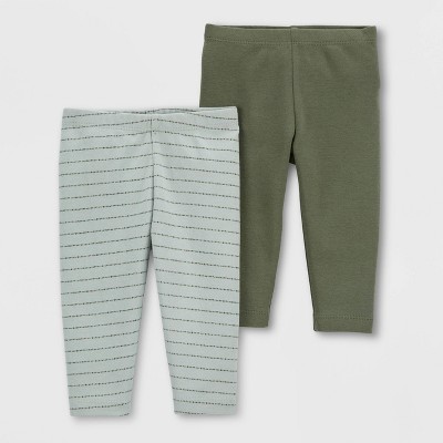 Image of Carter's Just One You® Baby Boys' 2pk Striped Pants - Green 3M