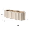 HomeRoots 6" Beige Oval Ceramic Ribbed Texture Table Vase - 3 of 4