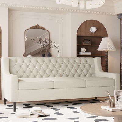 VYNXARIA 78.75inch 3-Seater Sofa,Button-Tufted Backrest,Comfy Cushions,Mid-Century Modern Design for Living Room & Bedroom