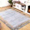 Washable Modern Bordered Rug Non Slip Low Pile Rug Soft Throw Floor Cover Foldable Indoor Carpet for Living Room Bedroom - 2 of 4