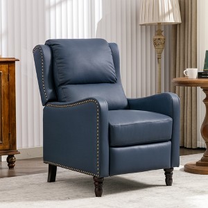 Arceso Faux Leather Push Back Recliner Chair, 20 Inch Upholstered Recliner Chairs,  Modern Pushback Recliner Chair for Bedroom, Living Room - 1 of 4