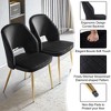 Grungis Boucle Armless Kitchen Chair Set of 2,Upholstered Dining Chairs with Metal Legs and Hollow Back for Dining Room,Kitchen - 4 of 4