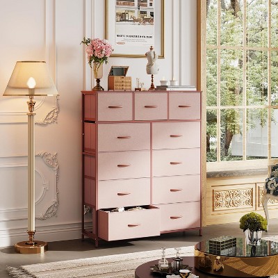 GALAXHERO 11-Drawer Tall Fabric Dresser Storage Tower with Steel Frame and Wood Top, Chest of Drawers Organizer Unit for Bedroom, Closet, Hallway