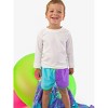 RuggedButts Boys UPF50+ Sun Protected Stretch Dolphin Hem Swim Trunks - Neon Bright Aqua Color Block, 5 - 3 of 4