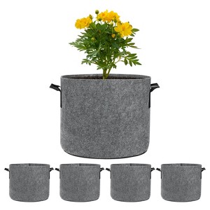 Unique Bargains Thickened Fabric Durable Handles Multipurpose Good Drainage Plant Grow Bags 5 Pcs - 1 of 4