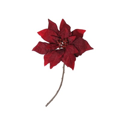 Northlight 18” Red Velvet Poinsettia Artificial Christmas Stem