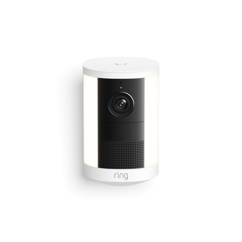 Ring Spotlight Cam 2K Battery Outdoor Security Camera with Wi-Fi, Retinal 2K, 6x Enhanced Zoom and Motion-Activated Spotlights - White