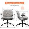 Grey Cross-Leg Flip-Arm Chair: Wide Seat Swivel ¨C Comfy Desk/Vanity for Women, Home/Office Ready - 2 of 4