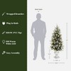 LuxenHome 4.5Ft Pre-Lit Green Artificial Christmas Tree with Light Faux Snow and White Pot - 4 of 4