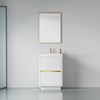 GlasFlength Bathroom Storage Cabinets, Freestanding, Open shelving Bathroom Vanity，Assembly Required, White, 23.6"*19.75"*35.5" - 2 of 4