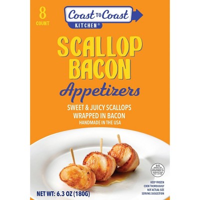 Coast To Coast Kitchen Scallops Wrapped in Bacon - Frozen - 8oz