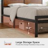 WOWLIVE Bed Frame with LED Light and Charging Station, Metal Frame with Storage Headboard, Large Storage Space, No Spring Box Needed - image 2 of 4