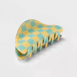 Checkered Print Claw Hair Clip - Wild Fable™ Blue/Yellow