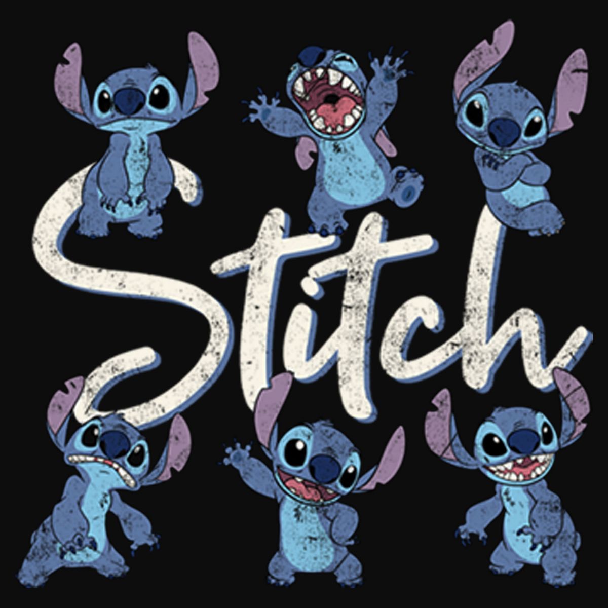 Junior's Women Lilo & Stitch Distressed Poses Racerback Tank Top - thumbnail 2