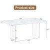 FURNIinspire Dining Tables Modern Minimalist Dining Table, Dining Table With White Tabletop And Acrylic Table Legs, White, 67"*35"*30" - 3 of 4