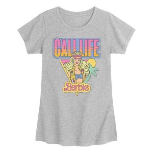 Girls' - Barbie - Cali Summer Fitted Short Sleeve Graphic T-Shirt - 1 of 3