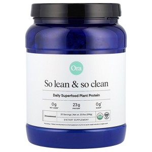 Ora So Lean & So Clean, Daily Superfood Plant Protein, Unsweetened, 20.9 oz (594 g) - 1 of 2
