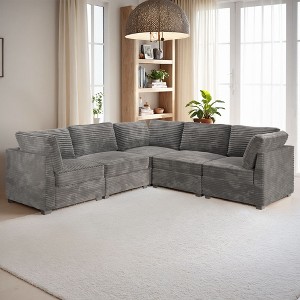 HOMLUX Luxury Modular Sectional Sofa Couch, Oversized Cloud Couch for Living Room, Deep Seat Upholstered Convertible Sleeper Sofa with Chaise Ottoman - 1 of 4