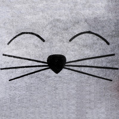 Gray Fleece Kitty Face Window Perch Bed
