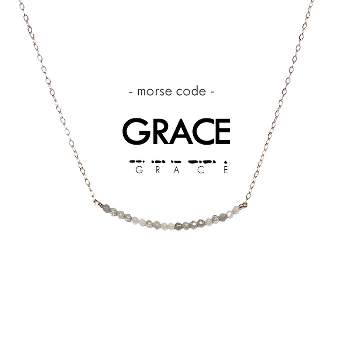 ETHIC GOODS Women's Dainty Stone Morse Code Necklace [GRACE]