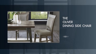 Oliver Rustic Linen & Weathered Wood Side Chair Set, Gray