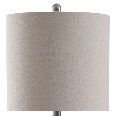 Gray Washed Ceramic Table Lamp with Fabric Shade