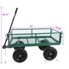 VisioGear Portable Folding Beach Wagons with Wheels, Portable Carts with Adjustable Handle, Green, 37"*19.48"*40.15" - 3 of 4