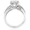 Pompeii3 1 1/2ct Pave Round Cut Halo Diamond Engagement Ring 14k White Gold Double Row - 2 of 4