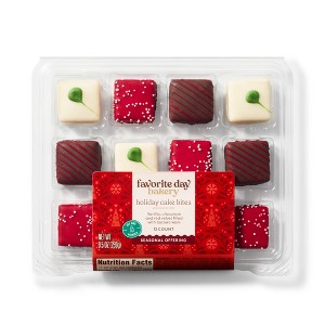 Holiday Christmas Chocolate, Red Velvet & Vanilla Cake Bites - 9.5oz/12ct - Favorite Day™ - 1 of 3