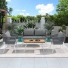 Whisen 4-Piece Boho Rope Patio Conversation Set, Outdoor Furniture Set with Acacia Wood Table - 3 of 4