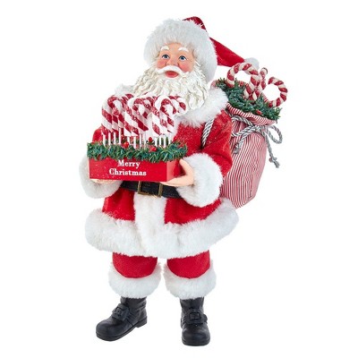 Kurt Adler 10.5-inch Fabriché Santa With Candy Cane Tray : Target