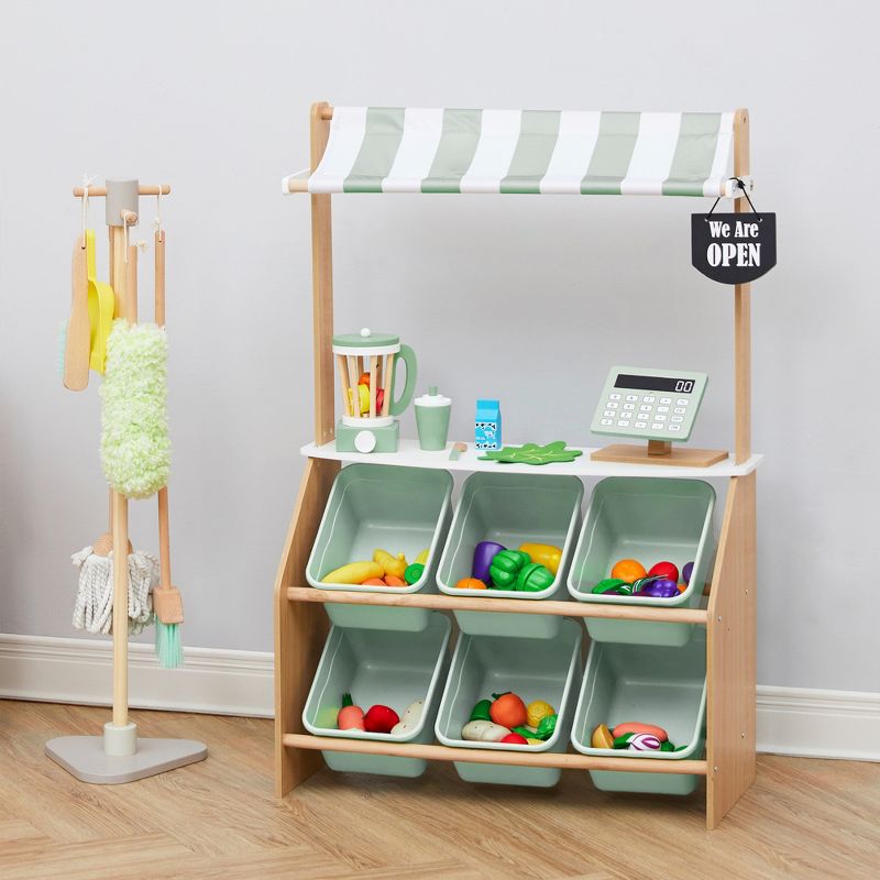 Teamson Kids - Little Helper Market Play Stand Play Kitchen - Olive Green, 4 of 14