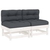 VidaXL Middle Sofas with Cushions 2 pcs White Solid Wood Pine - 2 of 4