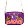 Disney Vegan Leather Crossbody bag with Adjustable Straps, Moana Tamatoa Character Close Up Pose Applique, Purple, 8.5" x 6.0" - 4 of 4