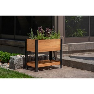 Vita 18"x32" Rectangular Wood Mezza Sprout Farm Garden Bed Light Brown: Cedar, Elevated, Outdoor/Indoor - 1 of 4