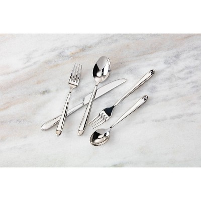 Scoop Stainless Steel 20-Piece Flatware Set, Silver