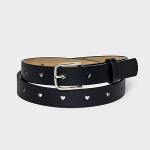 Women's Cut-Out Heart Belt - Wild Fable™ Black - 1 of 3