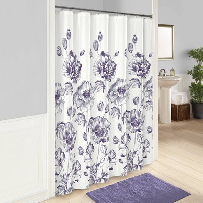 purple and grey shower curtain