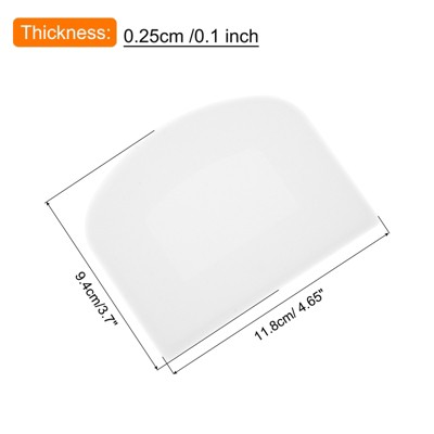 White Flexible Plastic Kitchen Dough Scraper Set, 12 Pieces