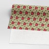30” 25 sq ft Christmas Roll Wrap Poinsettias on Beige - Wondershop™ - 3 of 3