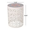 Christopher Knight Home Castana Outdoor Lace Cut Side Table with Tile Top - 3 of 4