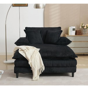 PAGED Modern Recliner Chair, 54.75" W Sofa Chair with 2 Pillows and Adjustable Backrest, Oversized Living Room Chair for Balcony - 1 of 4