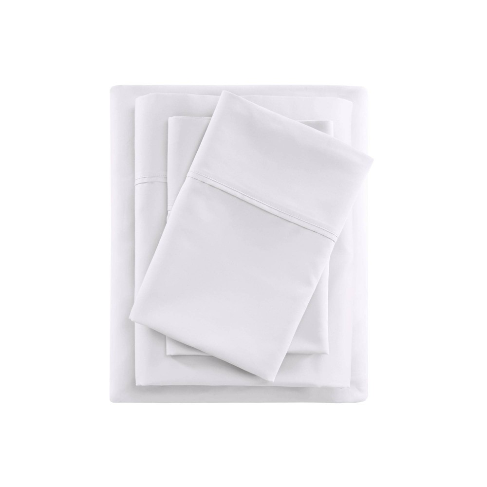 California King 600 Thread Count Cooling Cotton Blend 4pc Sheet Set White