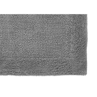 Gray 21" x 34" Cotton Tufted Reversible Bath Rug