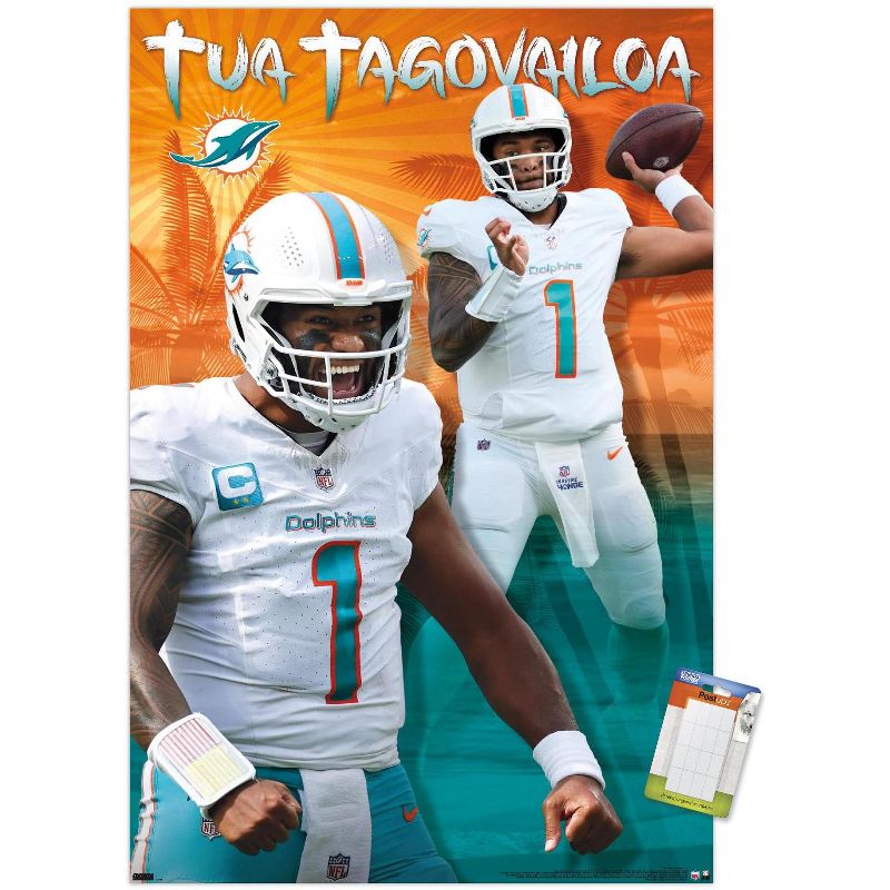 Trends International NFL Miami Dolphins - Tua Tagovailoa 24 Unframed Wall Poster Prints, 1 of 7