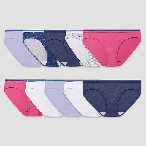 Fruit Of The Loom Women's 10pk Cotton Low-rise Hipster Underwear - Colors  May Vary 5 : Target