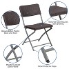 Emma and Oliver 6 Pack Brown Rattan Plastic Folding Chair with Gray Frame - Event Chair - 4 of 4